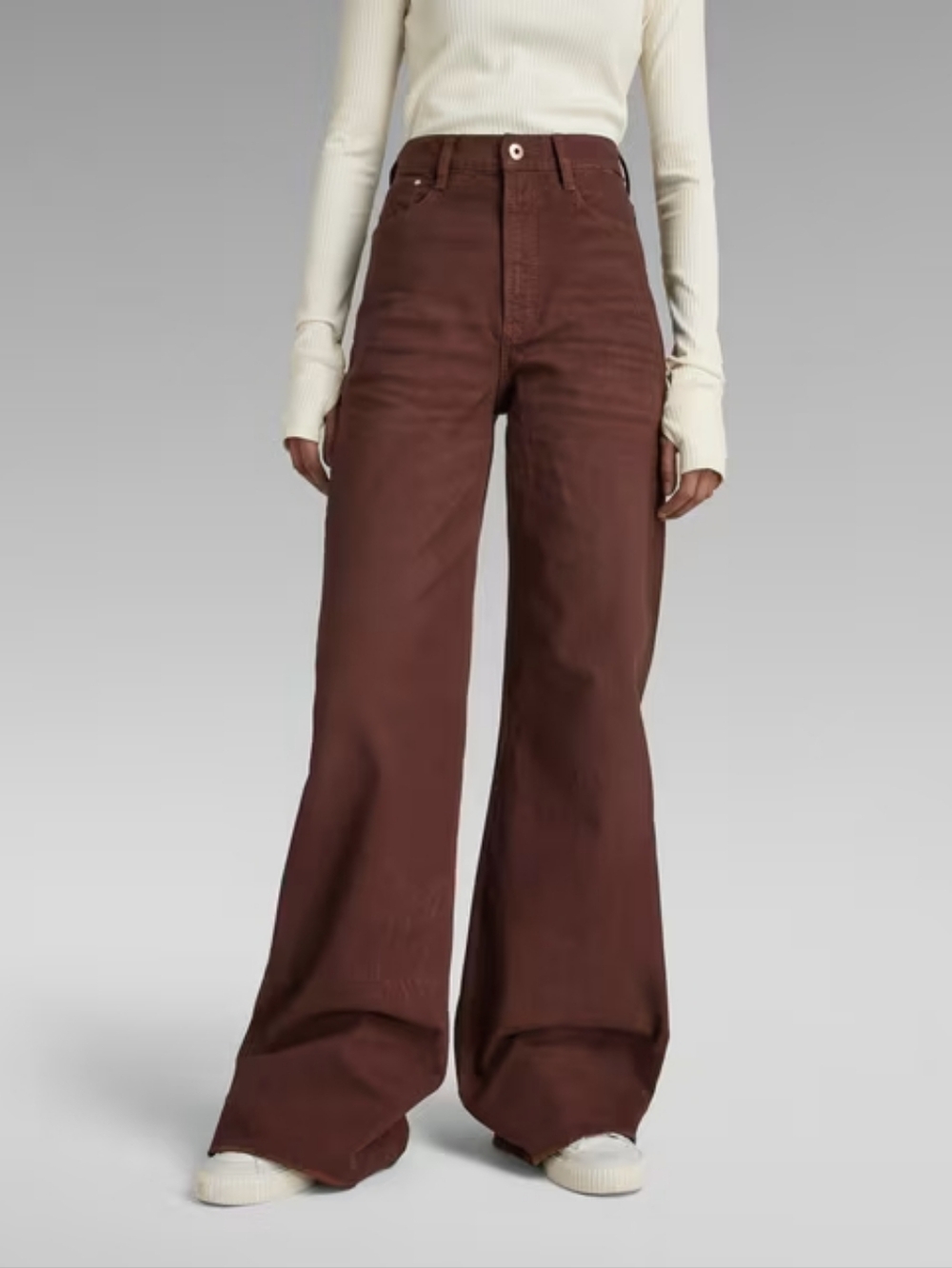 G-Star Deck Ultra High Wide Leg Jeans Brown 27